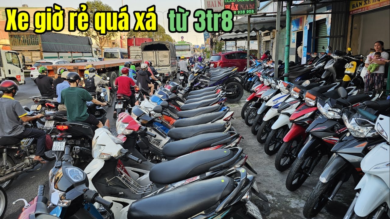 Săn xe cũ giá rẻ ở An Sương chỉ từ 3 triệu 8 xe số xe 50cc tay ga Wave AB Lead SH cứ ghé Hải Nam