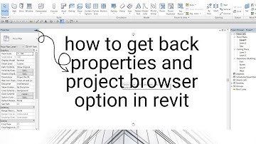 How to get back Properties and Project Browser option in Revit, if it is missing