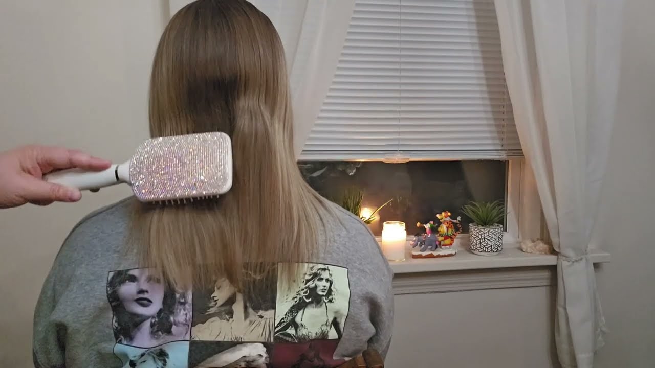 🦋 ASMR Light Touch w/ Hair Brushing, Jade Stick & Fluffy Fan Brush 🦋