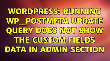 Wordpress: Running wp_postmeta update query does not show the custom fields data in admin section