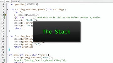 C Programming Basics : Learn C Fundamentals by Coding I PART-50 Strings and functions stack and heap
