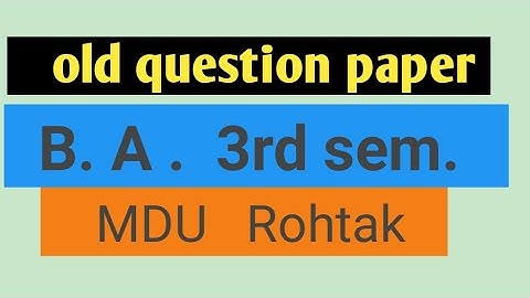b.a 3rd sem english question paper 2021 | 3rd sem mdu  question paper