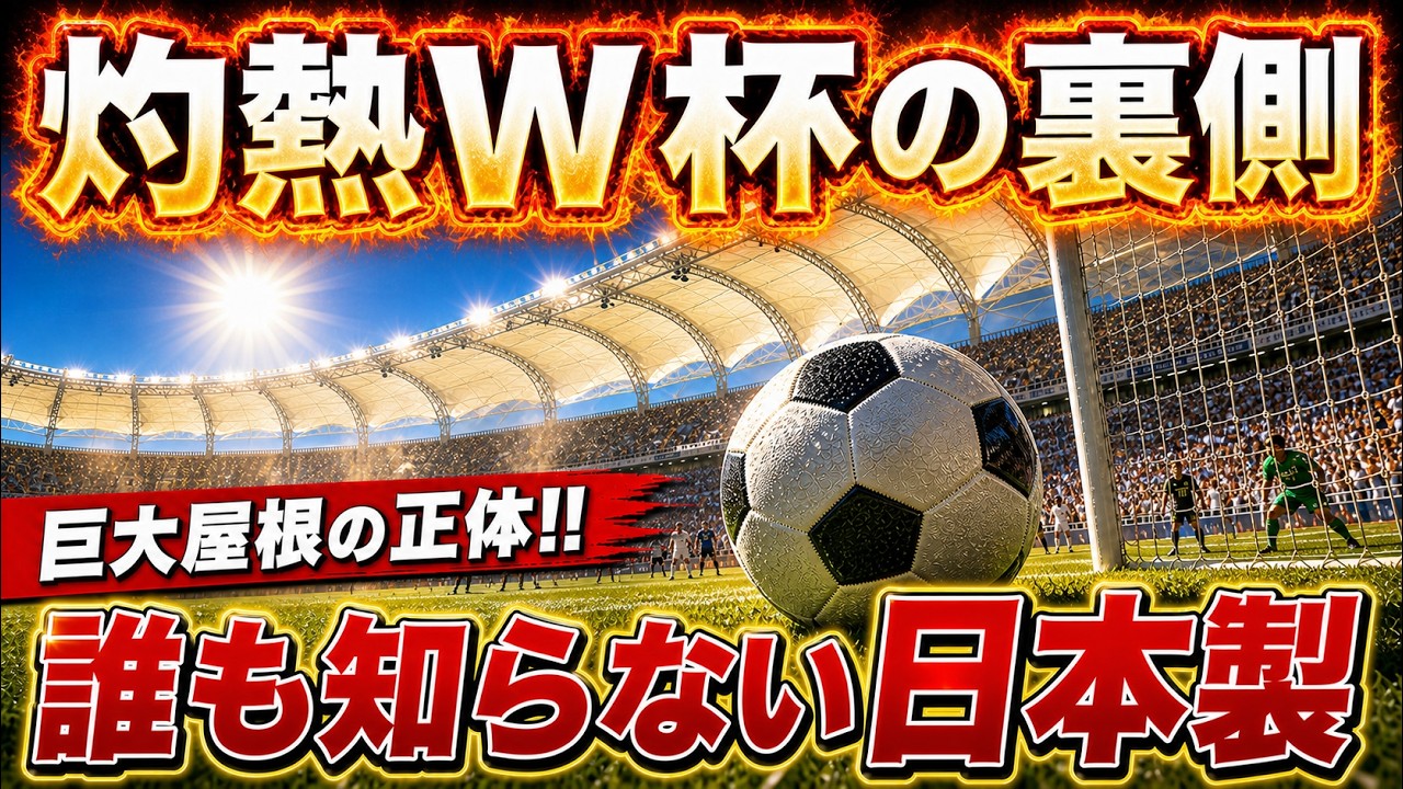 【海外の反応】「この暑さでサッカーは無理だ…」選手達を守る北米W杯の大天井!世界シェア6割を握る『大阪のテント屋』の正体とは?【逆転日本】