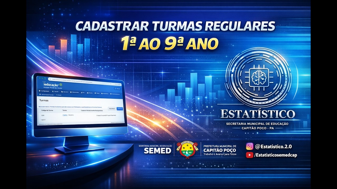 CADASTRAR TURMAS REGULARES DE 1 AO 9 ANO