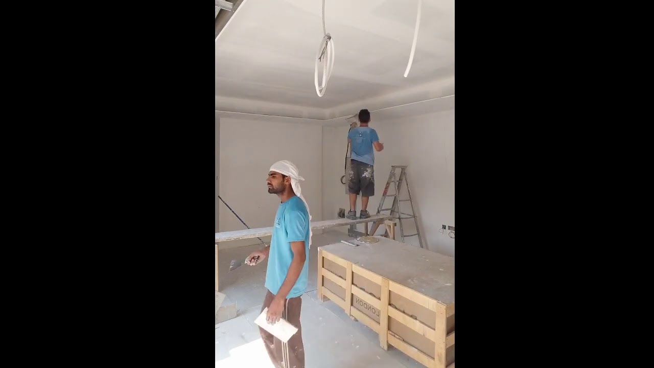 Applying smoth stucco/skim coat(ceiling) YouTube