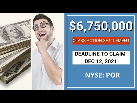 ?6,750,000 Class Action Settlement | Deadline $POR Portland General Electric Stock News (#POR) Money