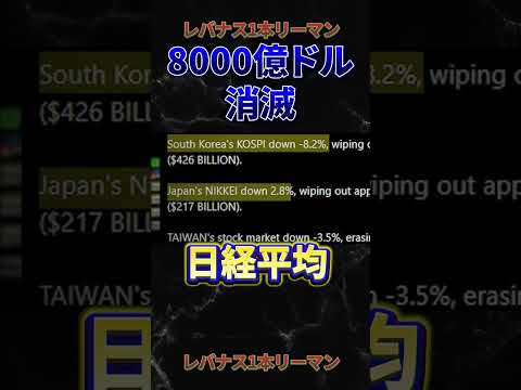 【速報】【終わりの始まり】世界の株式市場が同時に暴落し始めました。#米国経済 #投資 #解説 - レバナス1本リーマン