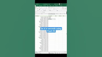 Flash Fill for Dates in Excel #shorts
