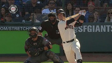 ARI@SF: Posey opens the scoring with an RBI single