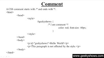 Comment in CSS (Hindi)