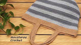 【100均コットン糸】たっぷり入る特大サマートート☆かぎ針編み方 編み物☆Crochet Bag