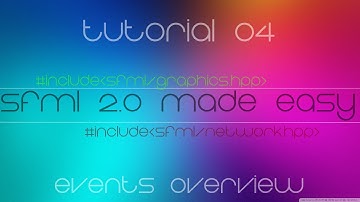 C++ Sfml 2.0 Made Easy Tutorial 4 - Events Overview
