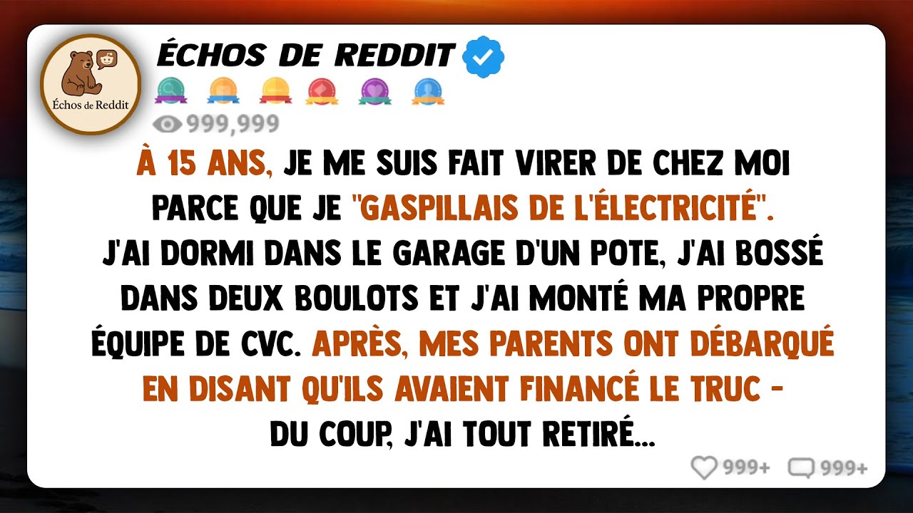 Mes parents m'ont mis à la porte à 15 ans pour 'gaspillage d'électricité'. Maintenant, je possède...