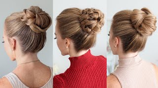 3 FALL HIGH BUNS  | Easy Hairstyles | Missy Sue