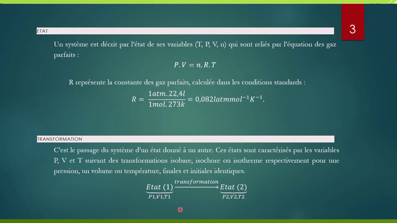 Cours Thermochimie Partie 1 Youtube