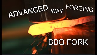 ADVANCED way of FORGING a BBQ FORK (challenge for beginners)