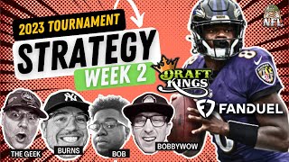 DFS NFL Week 2 Draftkings GPP Strategy and Picks | Tournament Tactics