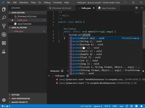 JAVA Learn how to program the Hello World  with VS-Code