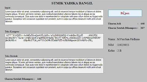 Contoh aplikasi kompresi huffman coding