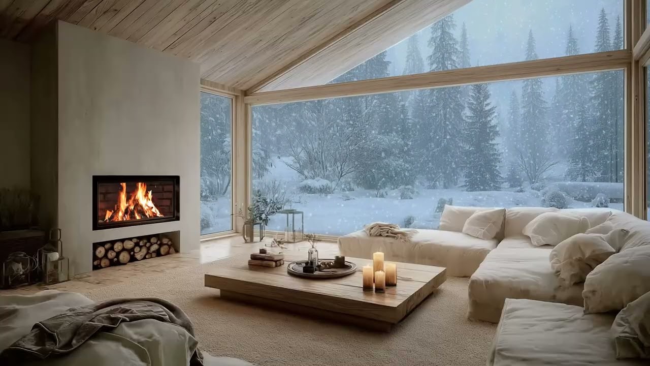 🎹🔥 Warm Firelight Piano Music | Relaxing Fireplace Ambience for Study & Sleep ❄️