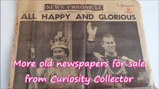 OLD NEWSPAPER FOR SALE (Part One)- News Chronical - Wednesday 3 June 1953 -  Coronation Edition