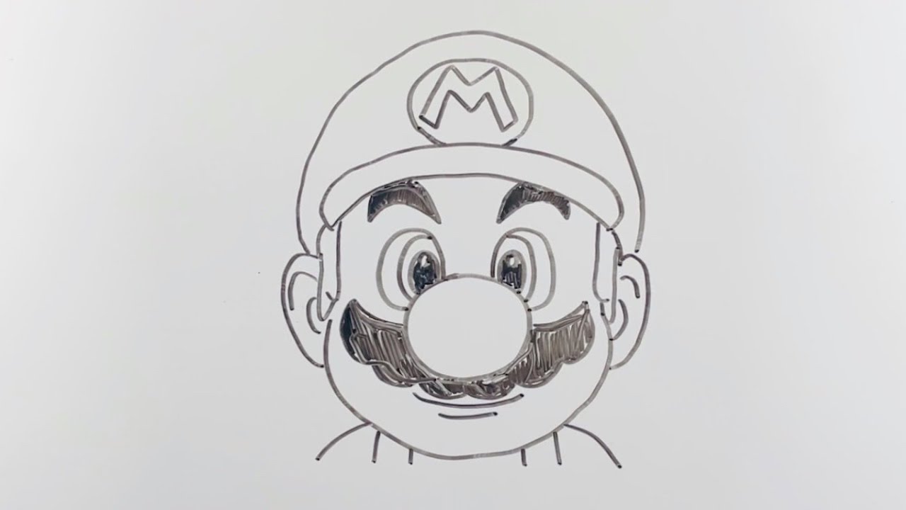 簡単 誰でも描けるマリオの描き方 ゆっくり描いてみた How To Draw Mario Youtube