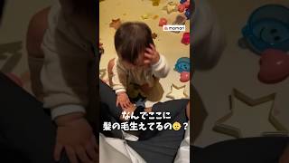 人生初の脚の毛に困惑する赤ちゃん