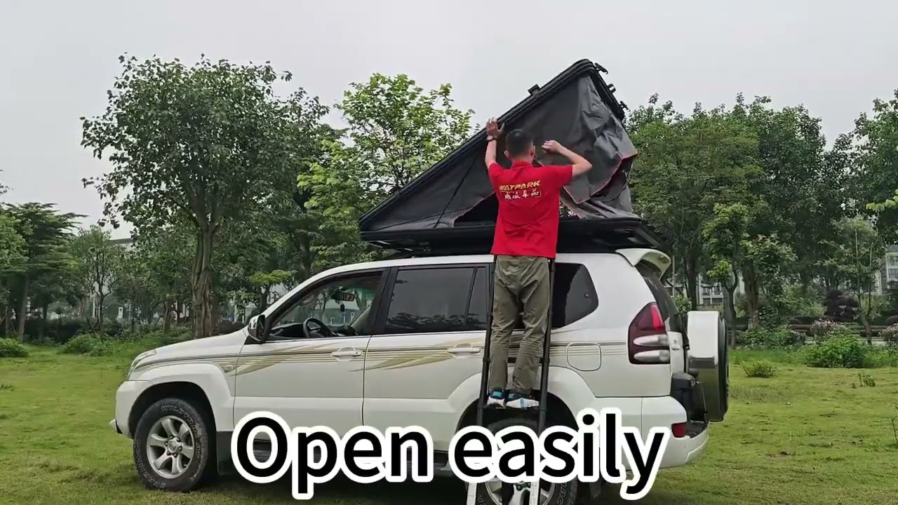 Camping 2-4 Person Outdoor Hiking Rooftop Tent Roof Top Car Tent Triangle Hard Shell Top Roof Tent