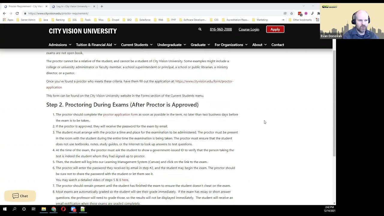 City Vision Proctor Requirements and Process YouTube