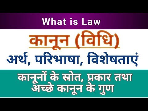 Law:Meaning, Definition।विधि या कानून का अर्थ,परिभाषा,प्रकार,कानून के स्रोत। What is Law,