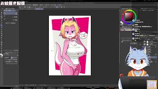 【お絵描き】100いいねの続き絵描く【2時間くらい】