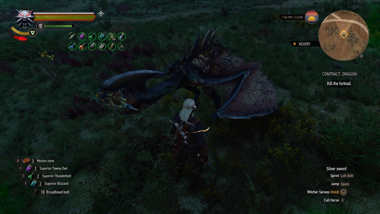 Witcher 3 - Contract: Dragon - Keep Mia the Sheep Alive - Melee/Alchemy Build