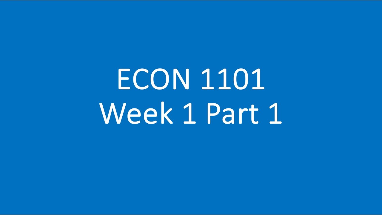 Week 1 Part 1 - YouTube