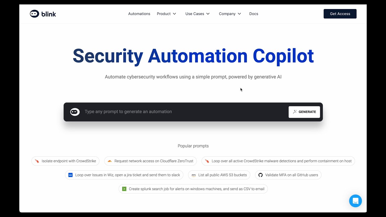 Welcome to Blink – The Security Automation Copilot