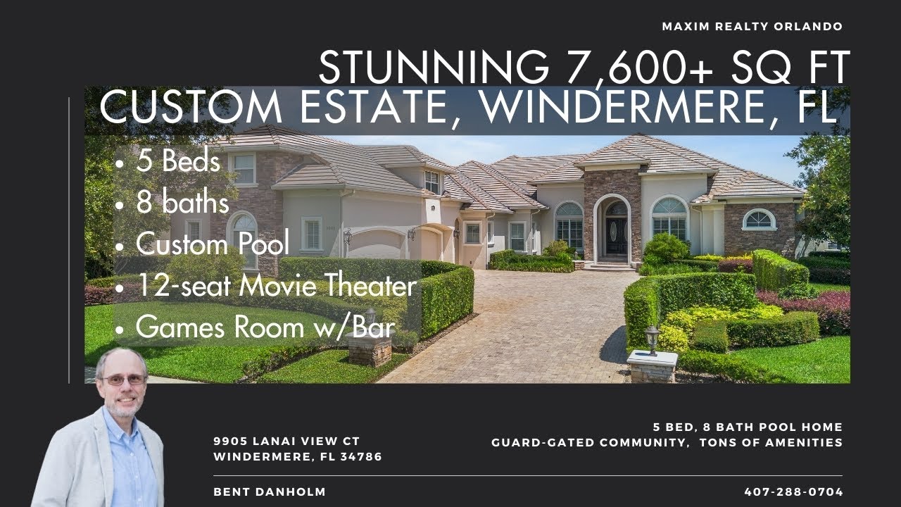Stunning Custom Luxury Estate in Keenes Pointe – 9905 Lanai View Ct, Windermere, FL