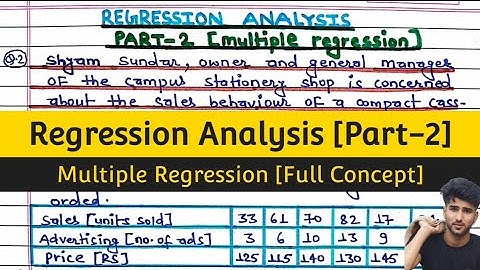 Regression Analysis Part-2 || Multiple Regression Equation|| Multiple Regression ||Arya Anjum