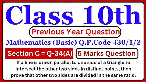 If a line is drawn parallel to one side of a triangle to intersect the other two sides in.....