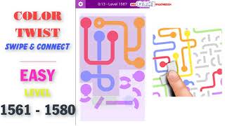 Color Twist Swipe & Connect  | EASY | Level 1561 - 1580 Walkthrough | SkillGameWalkthrough screenshot 3