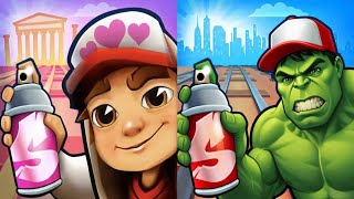 Subway surfers : Greece love Odyssey 🆚 Hulk Run Map Comparison  screenshot 4