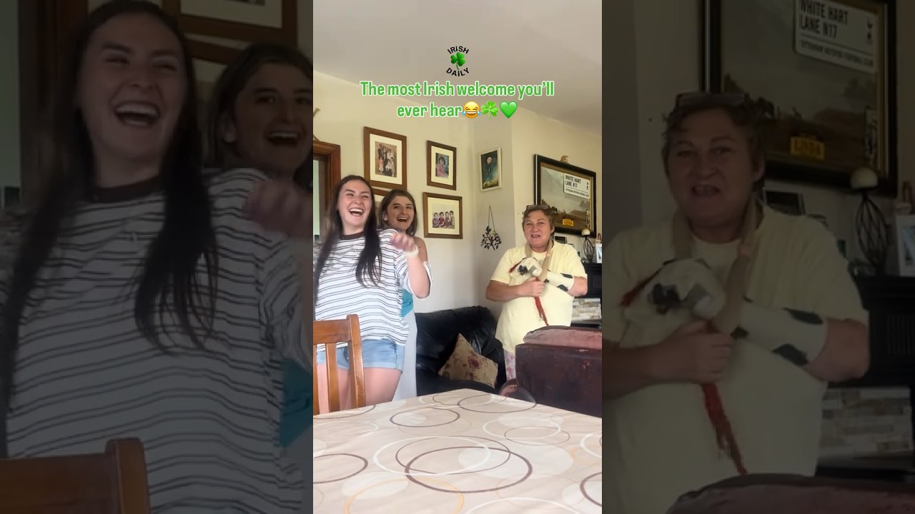 “Jesus Áine is here” 💚☘️😂 #homecomingsurprise #Irish