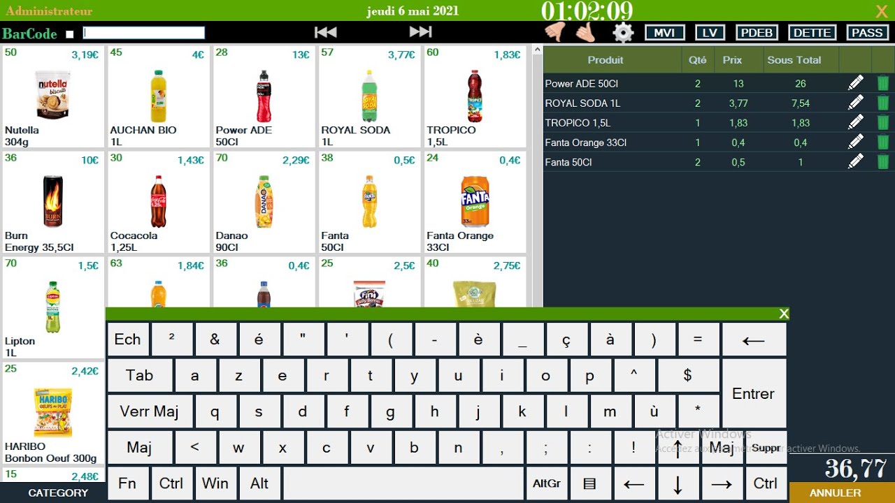Caisse Enregistreuse avec code source