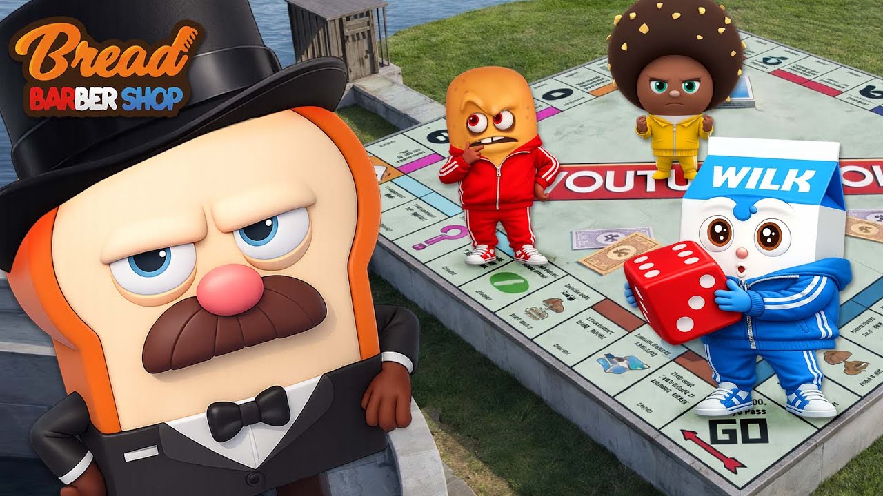 BreadBarbershop | Bread Monopoly IRL: Snack Edition | english /animation/dessert