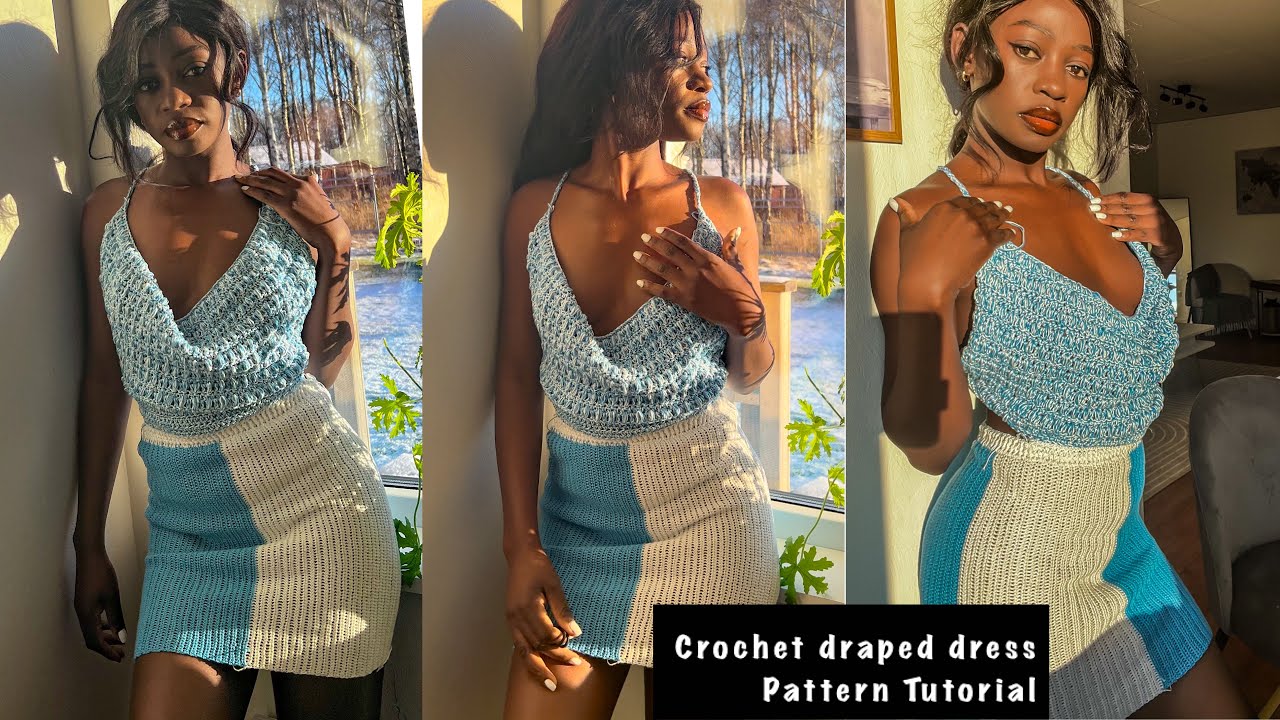 Crochet a draped Dress with me. Tutorial / ghcrochets DIY