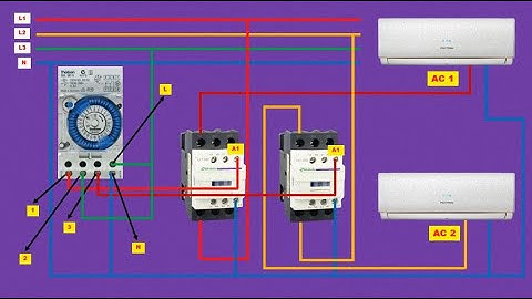ac timer connection wiring diagram | how to connect two or more ac with contactor and timer