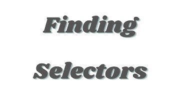 Finding Selectors with Chrome Devtools