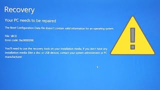 0xc0000098 BCD Error. PC Wont Boot! Boot Configuration Data File Doesn't Contain Valid Info! Updated