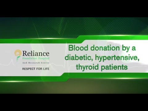 Blood donation by a diabetic, hypertensive and thyroid patients