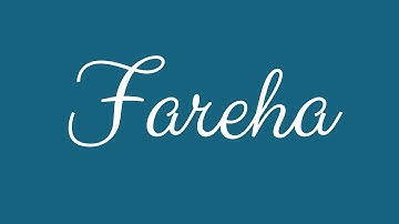 Learn how to Sign the Name Fareha Stylishly in Cursive Writing