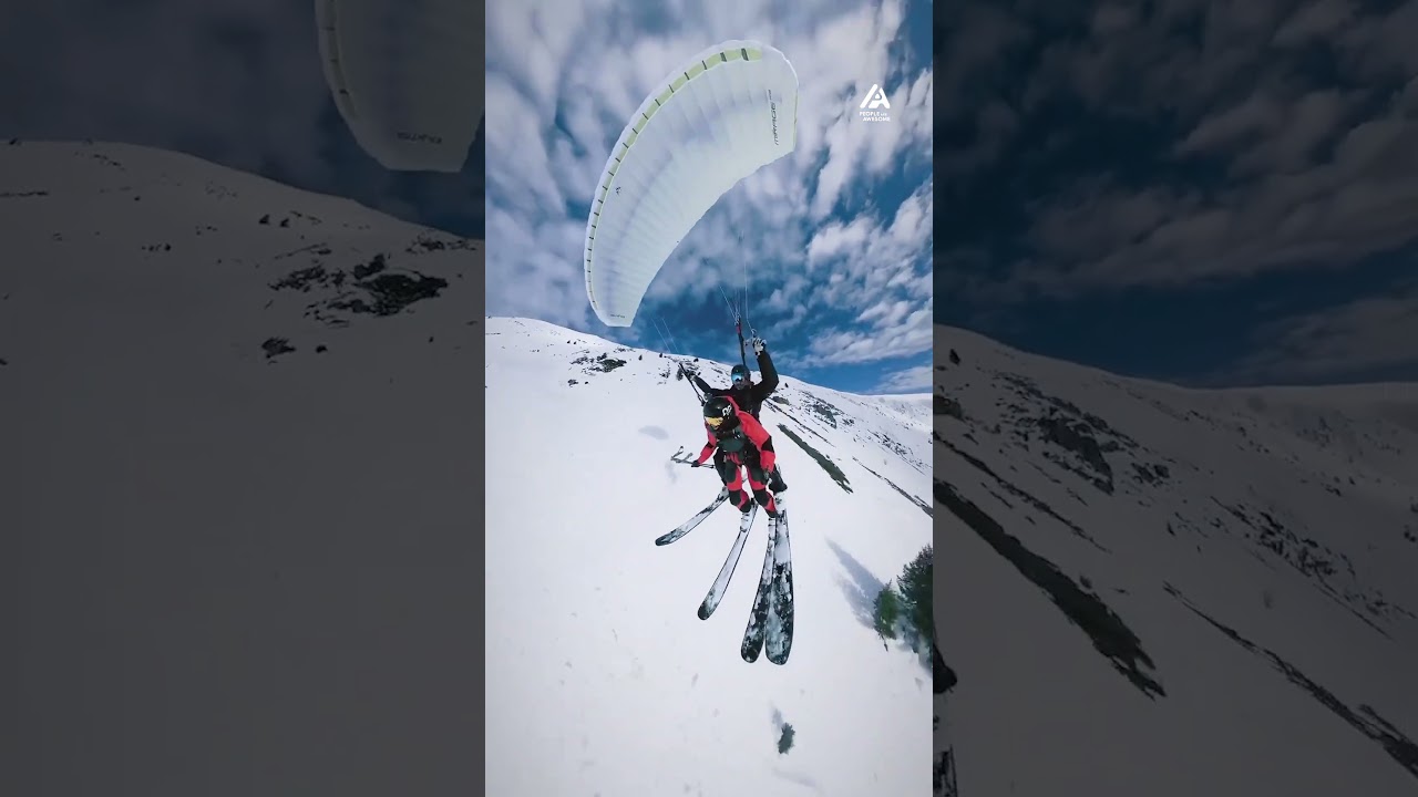 Skiing and paragliding simultaneously like a boss!