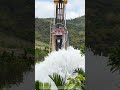 The moment water gushes from the well